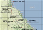 Track of Cardwell Cyclone - March 1890